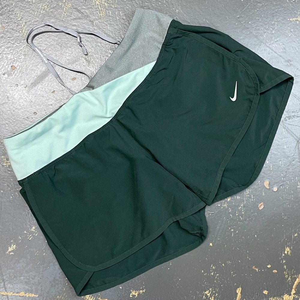 Nike Flex 4” Running Shorts 520308-332 XS Green Grey Mint Tennis Ace Court - Picture 1 of 13